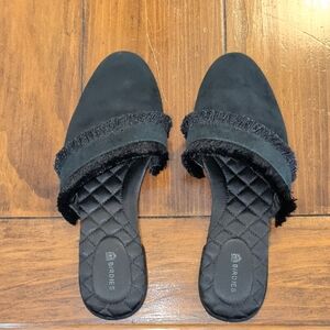 Birdies Black Fringed Mules